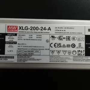 Meanwell 옥외 XLG-200-24-A 보장 5 년 24V 8.3A 200W 일정한 힘 Led 운전사