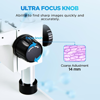 Stock Binocular Stereo Microscope with LED Light, 3.5X-50X Magnification with 0.5X Additional Objectives (ES1058)