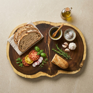 Planche à découper en bois d'acacia naturel Ha Le en stock, plateau à pain entier, planche à découper pour fruits, outil de cuisine - Product Image 1