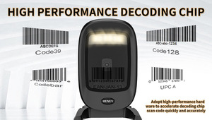 Henex đa hướng USB <span class=keywords><strong>POS</strong></span> Máy quét Máy tính để bàn 1D 2D mã QR & đầu đọc mã vạch với rảnh tay quét CMOS nguồn ánh sáng - Product Image 3