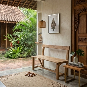 Banc Alma avec dossier offrant un confort élégant et un soutien robuste, idéal pour les moments de détente, pour les espaces intérieurs ou extérieurs. - Product Image 4