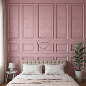 Classico modello di arenaria rosa scuro pannello di legno murale carta da parati murale per la decorazione dell'ufficio dell'hotel - Product Image 3