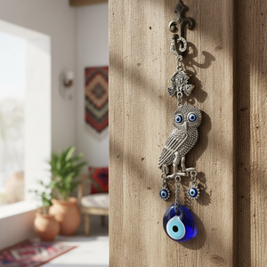 Décoration murale en forme de hibou, 38 pièces, ornement du mal en verre fait à la main, faite en turquie - Product Image 3