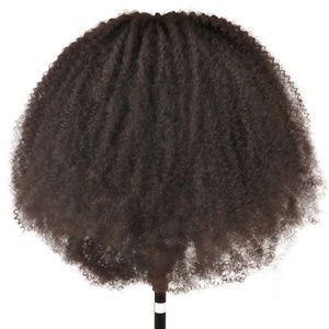 Peluca en forma de U con mecanismo completo, cabello Remy monofilamento, afro rizado <span class=keywords><strong>corto</strong></span>, rubio <span class=keywords><strong>claro</strong></span>, marrón <span class=keywords><strong>claro</strong></span>, marrón rojizo oscuro, HD - Product Image 2