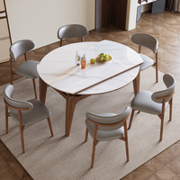 Ensemble de table à manger extensible de style moderne, pieds en bois, assemblé, écologique, convertible, meubles pour la maison, utilisation en cour, hôtel