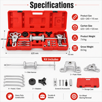 Kit d'outils manuels multifonctionnels de 19 pièces pour la réparation de carrosserie automobile, avec marteau à inertie et débossonneur, en acier, coffret rigide, personnalisable OEM/ODM/OBM, poli
