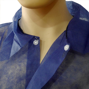Batas <span class=keywords><strong>de</strong></span> Laboratorio Médicas Quirúrgicas Desechables <span class=keywords><strong>de</strong></span> Tela No Tejida, Unisex, Color Azul Oscuro, para <span class=keywords><strong>Trabajo</strong></span> <span class=keywords><strong>de</strong></span> Seguridad, Venta al Por Mayor - Product Image 4