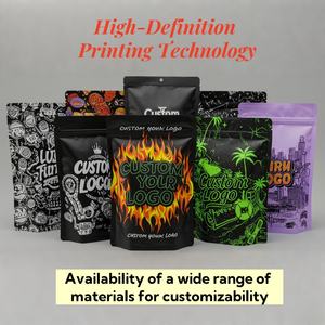 Sacs en mylar à fermeture éclair, à toucher doux, résistants aux odeurs, personnalisés, imprimés, pour l'emballage de bonbons gélifiés, logo personnalisé - Product Image 3