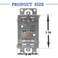 Boîtier de sortie rectangulaire en acier galvanisé 3"x2" homologué CETL, boîte de commutation électrique métallique simple pour les États-Unis et le Canada