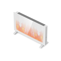 Cheminée en verre Panneau chauffant électrique chauffage avec app wifi tuya Convector fire heater