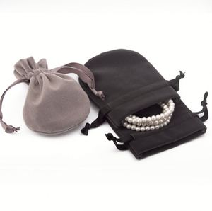 Pochette de luxe ronde personnalisée pour bijoux, double couche, en velours rose, pour emballage de bijoux - Product Image 6