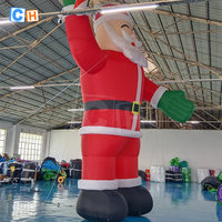 Modèles de Père Noël gonflables géants personnalisés de 7,5 m pour les décorations de Noël