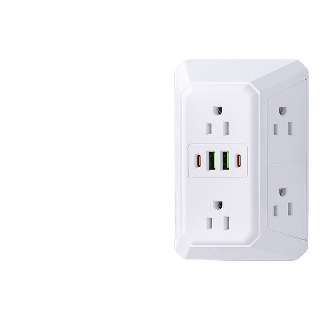 Extender Surge Protector - 6 Outlet Splitter with 4 USB Ports (2 USB C), Multiple Plug Expande