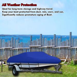 Housse de bateau en PVC imperméable 210D en forme de V, housse de protection pour bateau rapide bleu, housse de protection pour bateau/yacht - Product Image 2