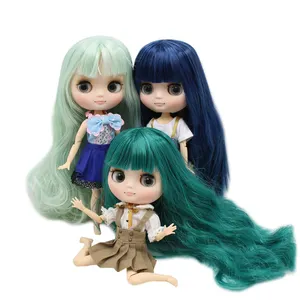 ตุ๊กตา Blythe 3d Bjd,ตุ๊กตาพลาสติกสำหรับเด็กผู้หญิงตุ๊กตาพลาสติก Pvc แบบสั่งตัดตรงกลาง