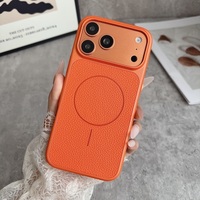 Étui de téléphone en cuir PU magnétique avec protection complète de l'objectif de l'appareil photo pour iPhone 18 17 16 15 Pro Max 14 13 12, anti-traces de doigts