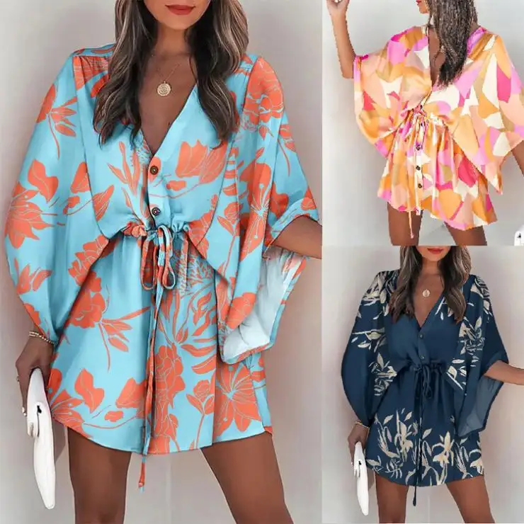 Zomer Vrouwen Bloemenprint Vest Blouse + Crop Top + Shorts Lady Holiday Beach 3 Stuks Set Casual Shorts Sets