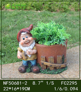 Statua di Gnomo da Giardino in Resina Impermeabile ed Ecologica, Design Divertente con Vaso per Fiori Integrato, Decorazione per Esterni - Product Image 2