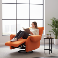 Fauteuil inclinable manuel pivotant au design moderne, une place, rembourré en mousse, en tissu confortable, pour salon et chambre à coucher