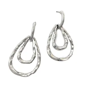 Fashion jewelry wholesale geometry silver drop fishhook dangle earrings for women