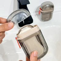 Boîte à savon de voyage créative et portable avec couvercle hermétique et fonction de drainage pour kits de salle de bain en déplacement
