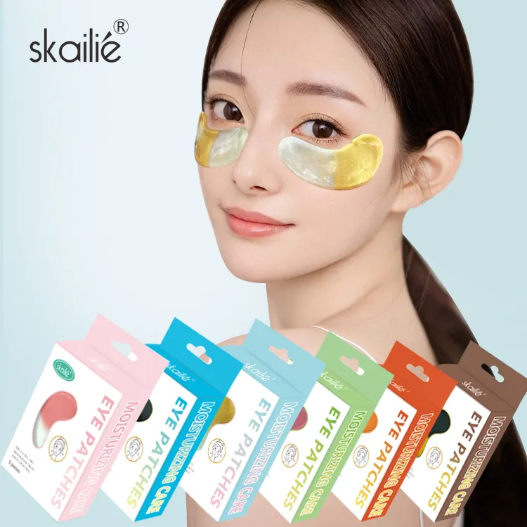 Özel etiket OEM özel Logo küçük paket cilt bakımı degrade renk hidrojel jel kollajen göz bandı maske