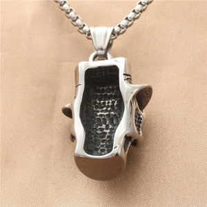 European American Style <b>Titanium</b> Steel Skull Pendant With Top Hat Retro Punk Men's Necklace Stainless Steel Fashion Charm - Product Image 2