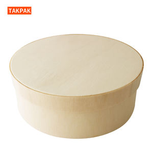 有机圣诞豪华婚礼木制午餐圆形圣诞蛋糕盒奶酪放牧包装盒礼品 - Product Image 3