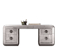 Chaise de bureau pivotante en aluminium de style aviateur rétro industriel de luxe pour la maison, le bureau et le salon, style loft