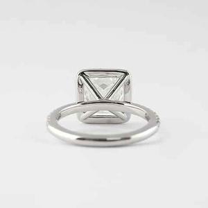 Anillo de Moissanita de Corte Princesa de Lujo, Plata 925, Anillo de Compromiso Elegante con Diseño Brillante para Aniversario de Bodas y Regalo - Product Image 3