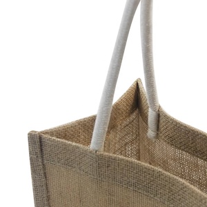 <strong>Wholesale</strong> Natural Linen Handbags Custom Logo Beach Eco Friendly Reusable Gift Retail Shopping <strong>Bags</strong> Beige Black <strong>Jute</strong> <strong>Tote</strong> <strong>Bags</strong> - Product Image 2
