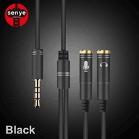 Cable auxiliar para auriculares, conector Jack de 3,5mm, 1 hembra a 2 macho, Cable divisor de Audio estéreo Y