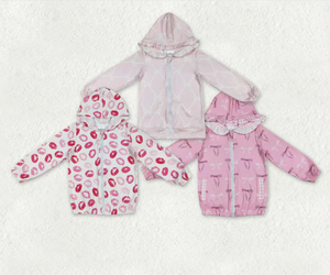 Veste à capuche à manches longues pour bébés filles, avec nœuds, motifs à carreaux, bords festonnés et poches zippées - Product Image 6