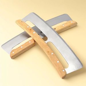 Cortador de <span class=keywords><strong>Pizza</strong></span> Directo de Fábrica, Mango de Madera, Cortador de <span class=keywords><strong>Pizza</strong></span> Semicircular de Acero Inoxidable - Product Image 3