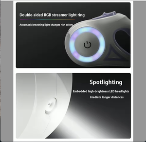 Gran oferta, luz LED, 3/5M, correa retráctil para perro mascota, correa para perro antienredos - Product Image 3