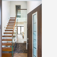Ensemble d'escalier flottant cantilever complet avec marche et rampe en verre de 12 mm