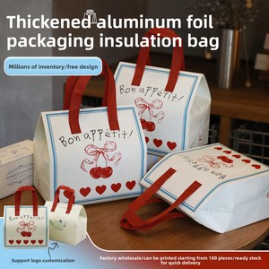 Sac isotherme jetable en non-tissé épaissi avec feuille d'aluminium pour gâteaux et desserts à emporter, en matériau composite Cold-King pour aliments - Product Image 3