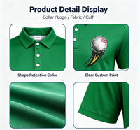 Tissu fonctionnel en polyester personnalisé 160 g/m², impression par transfert thermique, évacuation de l'humidité, séchage rapide, chemise à manches courtes avec boutons pour homme