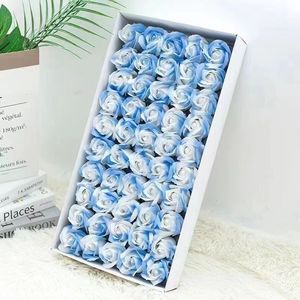 Roses faites à la main à trois couches pilées glace bleu savon têtes de fleurs arrangements floraux artificiels fleuristes saint valentin décoratif - Product Image 4