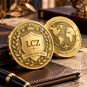 Monedas de Desafío Corporativas Personalizadas, Tono Dorado, Corona, Escudo, Laurel, Globo, Relieve 3D, Premios de Sociedad, Regalos Conmemorativos - Product Image 4