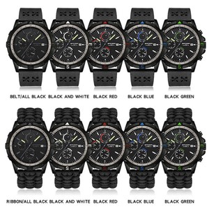 Reloj de Cuarzo para Hombre Sanda 3227 con Correa de Cuero, Luminoso, Resistente al Agua, Correa Trenzada, Reloj de Pulsera Deportivo para Montañismo al Aire Libre - Product Image 6