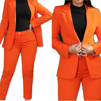 Costumes d'Affaires en Gros pour Femmes, Ensemble Tendance Pantalon Ajusté et Blazer, Tenue de Bureau Formelle