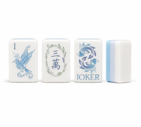 Plaque acrylique multicouche motif lotus bleu doux, imprimé poisson koï, patte de tigre, fleurs, accessoire pliable pour soirée de mahjong