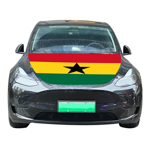 Funda para Capó de Coche con Bandera Nacional de Ghana, Funda para Motor de Coche con Bandera, Venta Directa de Fábrica, Tela de Poliéster - Product Image 2