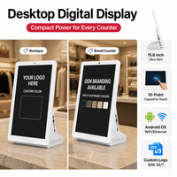 Kiosque d'affichage numérique de bureau avec logo personnalisé, écran tactile de 15,6 pouces, affichage publicitaire de marque OEM