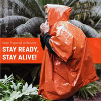 Poncho en aluminium de survie thermique en mylar aluminisé PE imperméable léger