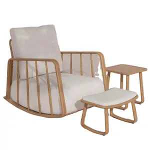 YOHO Outdoor Garten Terrasse Bistro Set-3 Stück KD Rattan Schaukelstuhl Möbel für Erwachsene für Villen