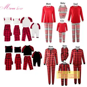 Оригинальные рождественские пижамы в белую и красную клетку, рождественские пижамы, набор пижам, семейные рождественские пижамы
