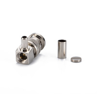 Conector macho de ángulo recto R/A de crimpado BNC para cable RG58 LMR195 LMR240 RG142