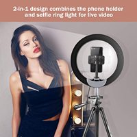 Anneau lumineux LED de photographie de 10 pouces, lumière annulaire à intensité variable 3500K-8500K, kit d'éclairage pour vidéo YouTube Live TIK TOK